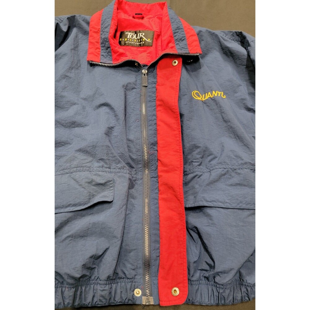Vintage QUANTUM The Choice of Serious Fisherman Blue Fishing Jacket Sz L Taiwan - Picture 6 of 16